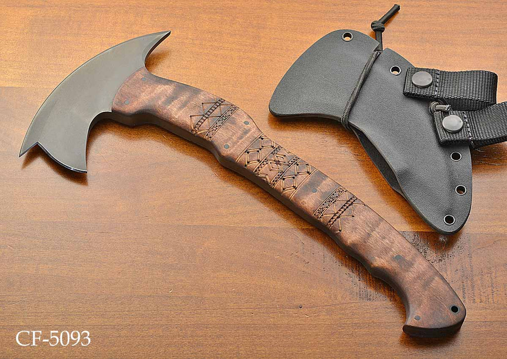 Sayoc RnD Axe - Front Spike Tribal Maple – Nordic Knives
