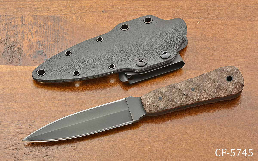 Defense Dagger - Sculpted Brown Micarta
