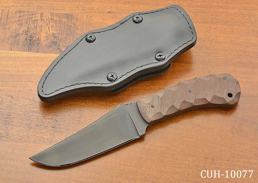 Belt Knife - Sculpted Brown Micarta