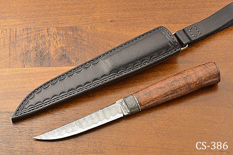 Rare straight nesting knife with steel blade and sheath …