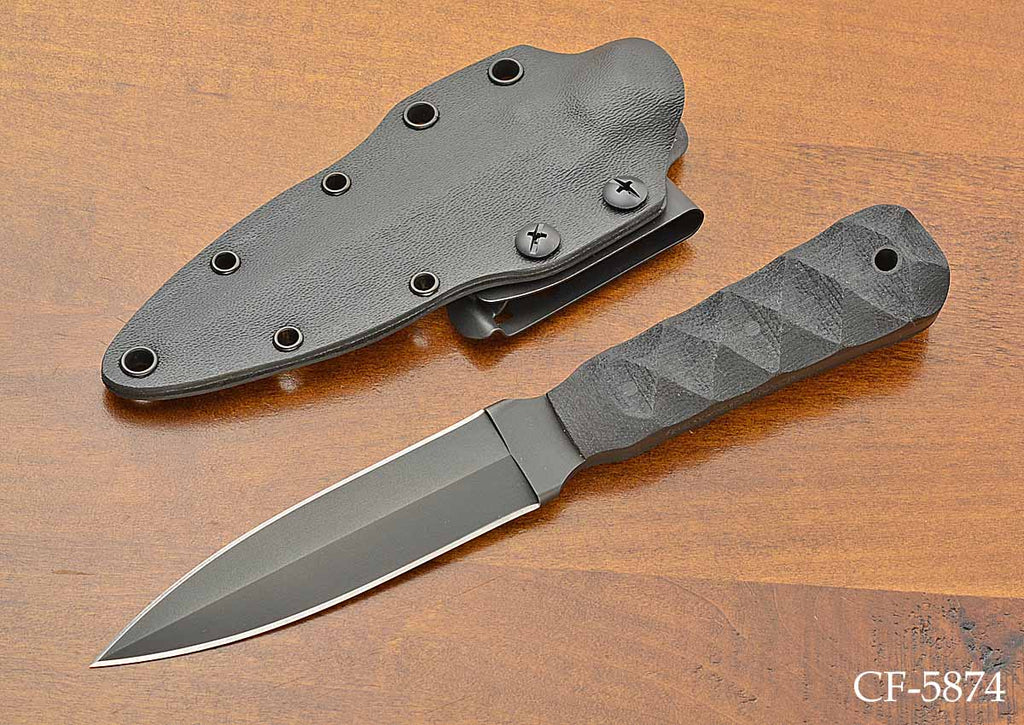 Dagger Cf Defense Dagger - Sculpted Black Micarta – Nordic Knives