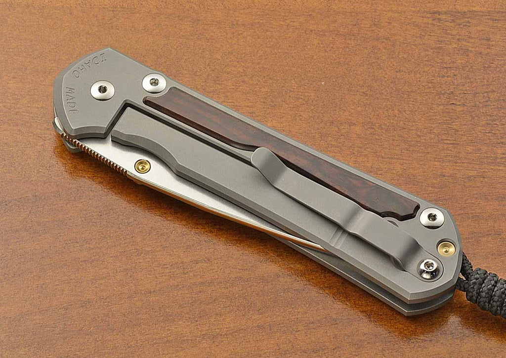 Large Sebenza 31 Macassar Ebony Inlays Left Hand Magnacut