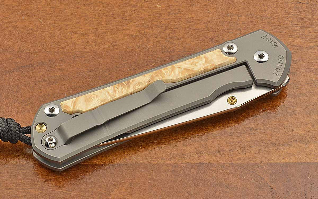 Large Sebenza 31 Tanto Box Elder Inlays Magnacut – Nordic Knives