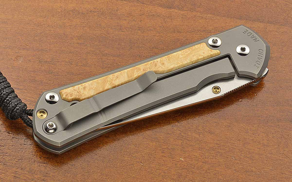 Large Sebenza 31 Tanto Box Elder Inlays Magnacut