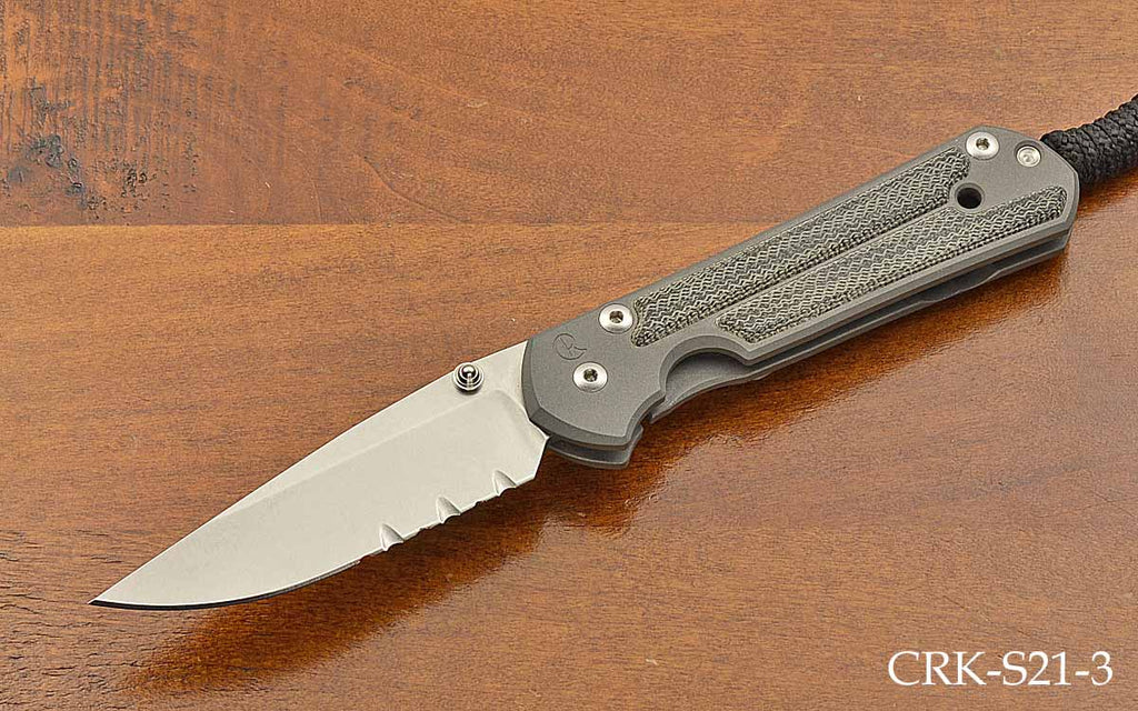 Small Sebenza 21 Black Micarta Inlay Double Lug Serrated S35VN