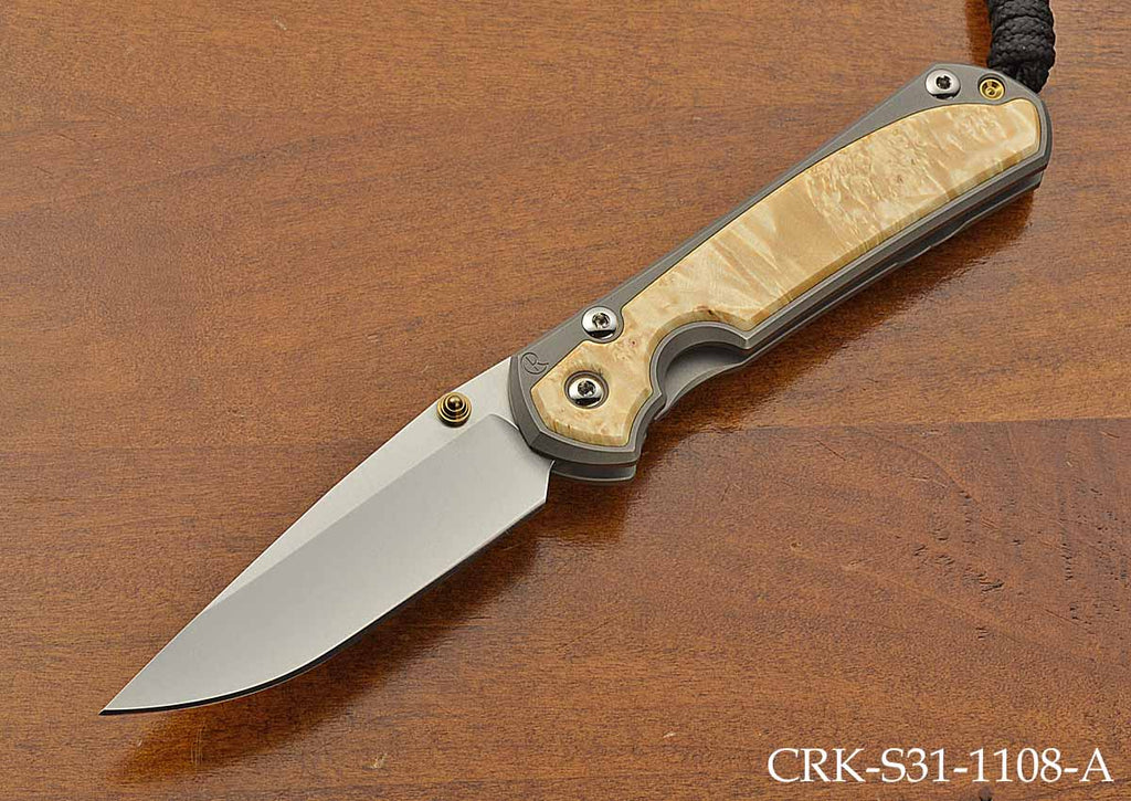 Small Sebenza 31 Drop Point Box Elder Inlay MagnaCut