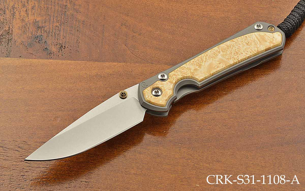 Small Sebenza 31 Drop Point Box Elder Inlay MagnaCut