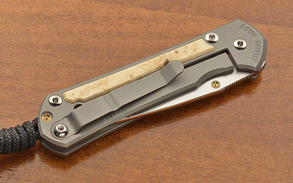 Small Sebenza 31 Drop Point Box Elder Inlay MagnaCut