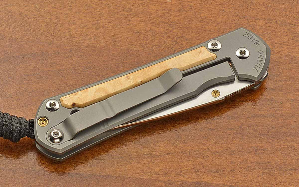 Small Sebenza 31 Drop Point Box Elder Inlay MagnaCut