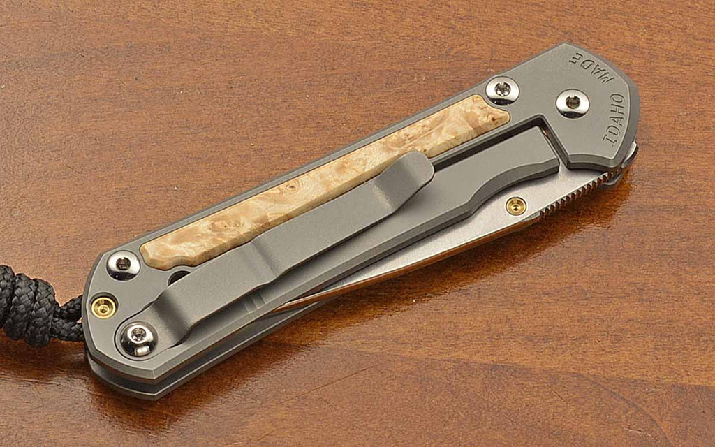 Small Sebenza 31 Drop Point Box Elder Inlay MagnaCut