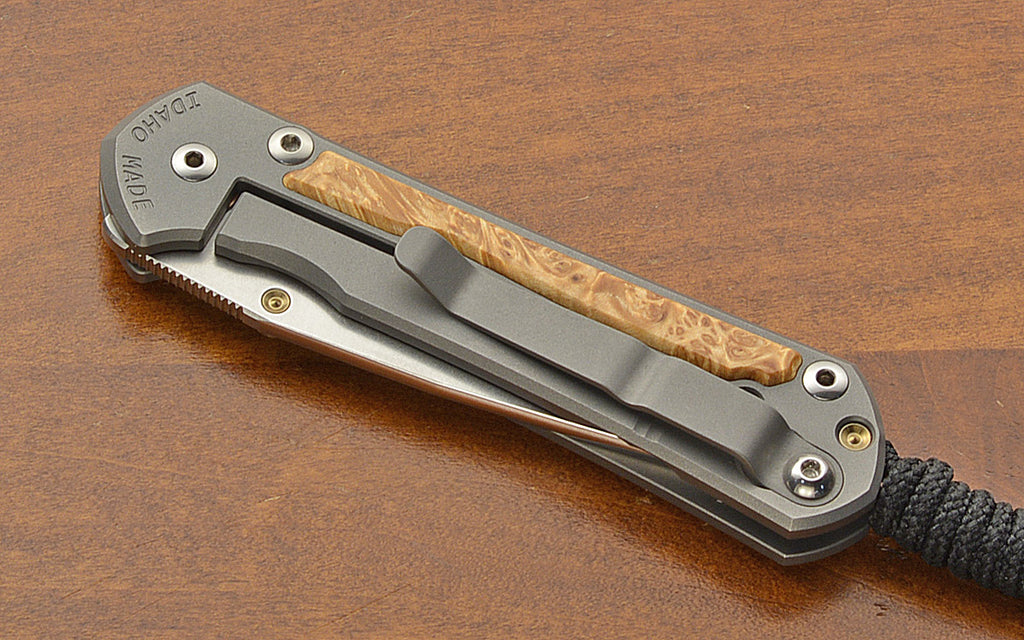 Small Sebenza 31 Drop Point Box Elder Inlay MagnaCut Left Hand