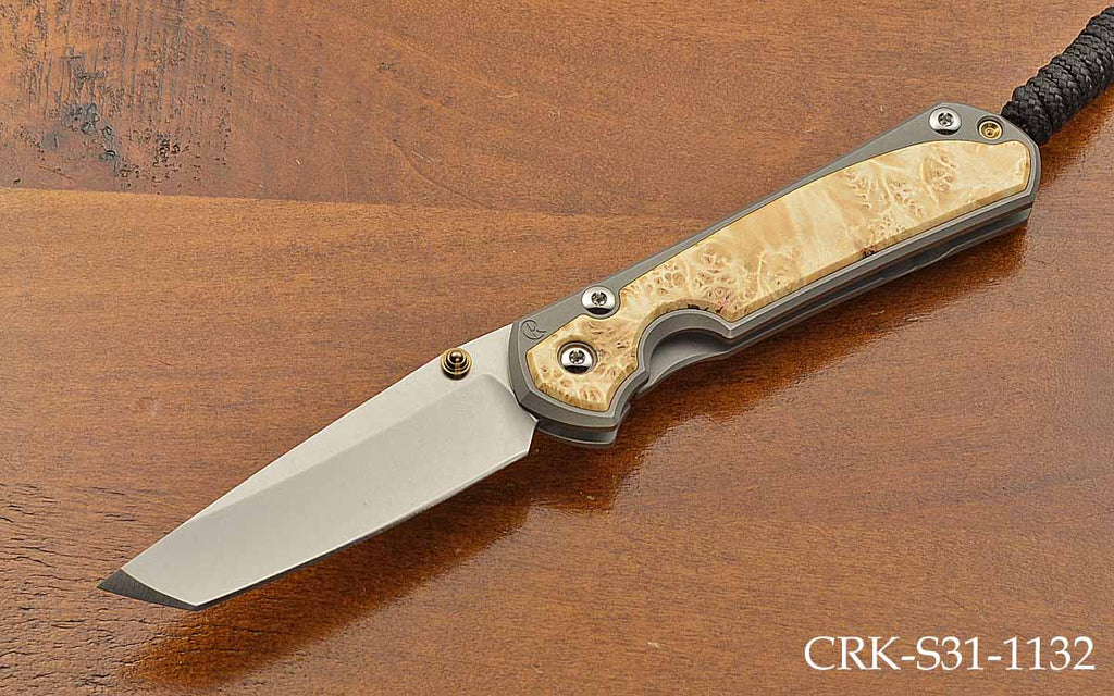 Small Sebenza 31 Tanto Box Elder Inlay MagnaCut