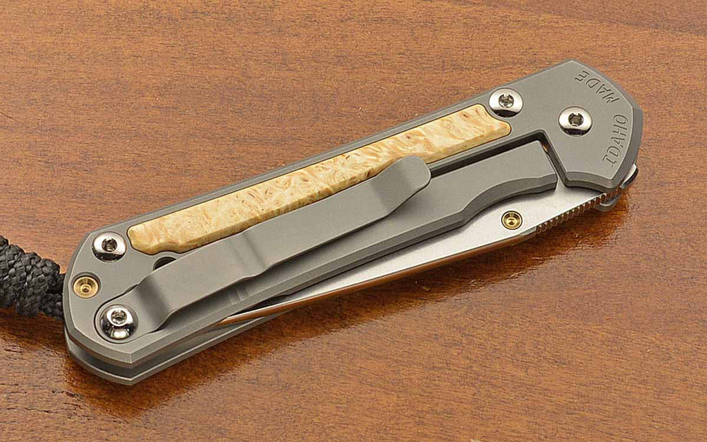 Small Sebenza 31 Tanto Box Elder Inlay MagnaCut