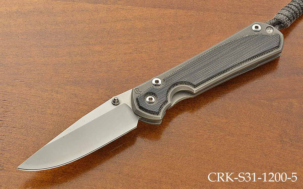 Pre-Owned Small Sebenza 31 Drop Point Black Canvas Inlay S45VN