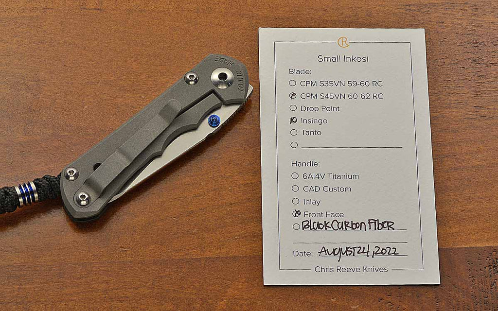 Knife Art Small Inkosi Insingo Carbon Fiber S45VN