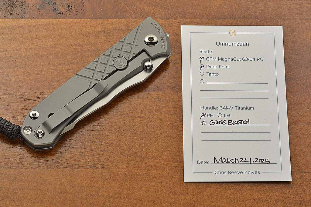 Pre-Owned Umnumzaan Drop Point Glass Blasted MagnaCut
