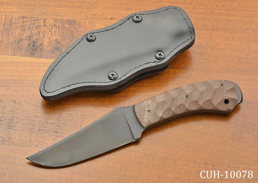 Crusher Belt Knife - Sculpted Brown Micarta