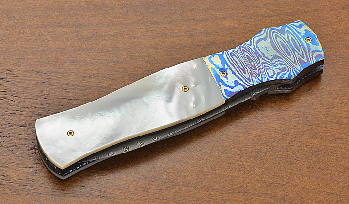 "Timascus & Ice" Folding Dagger