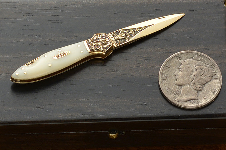 Miniature All-Gold Folding Dagger