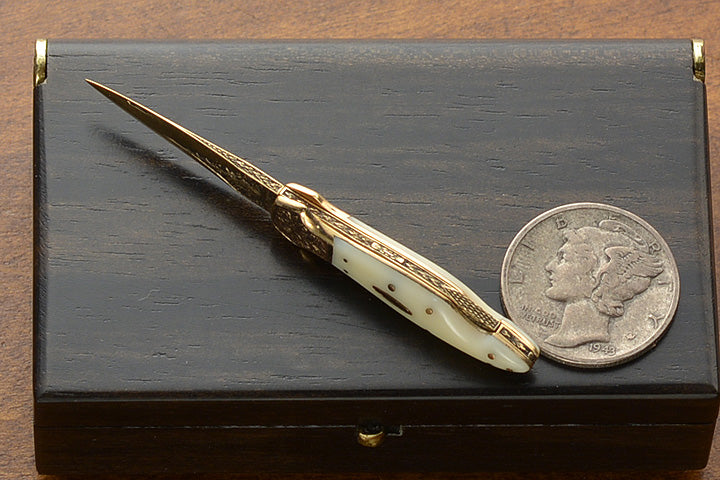 Miniature All-Gold Folding Dagger