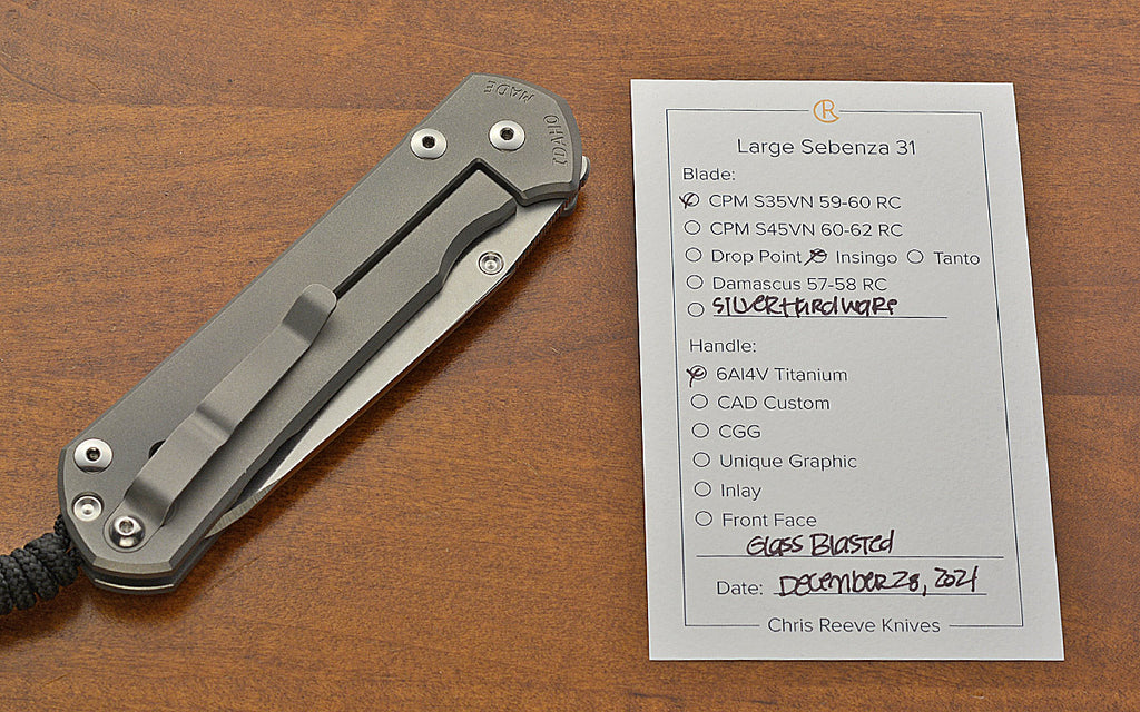 Pre-Owned Sprint Run Large Sebenza 31 Plain Insingo S35VN