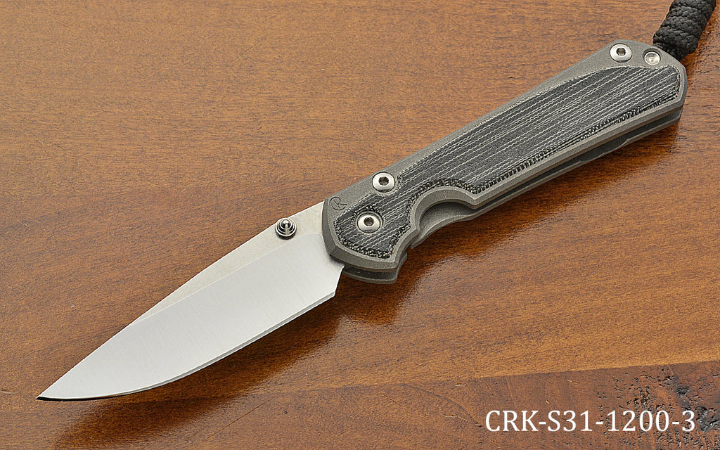 Pre-Owned Small Sebenza 31 Polished Drop Point Black Canvas Inlay