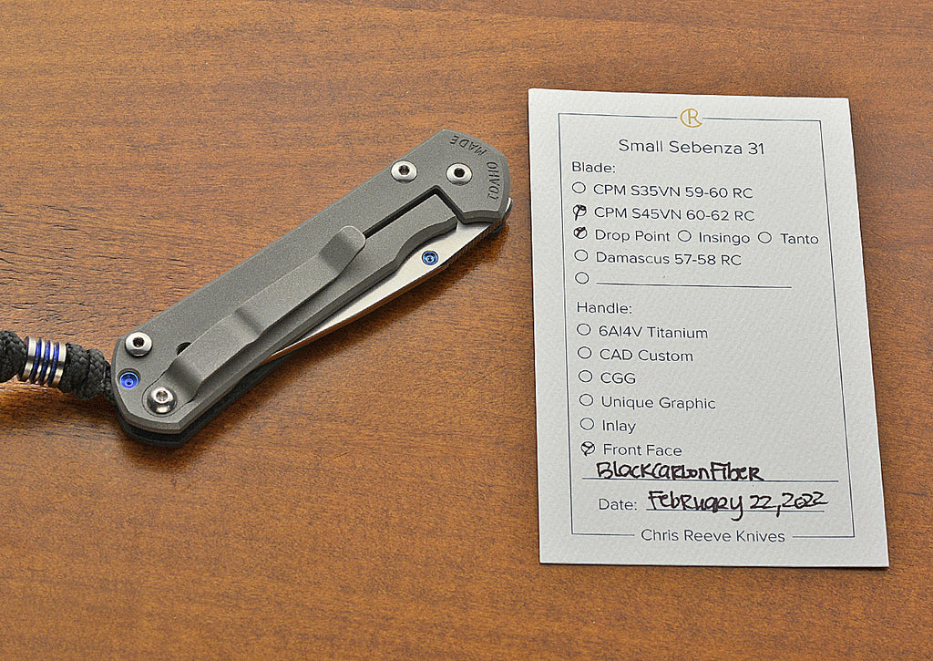 Pre-Owned Knife Art Small Sebenza Carbon Fiber