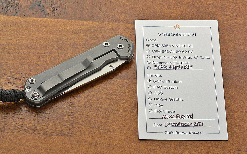 Pre-Owned Sprint Run Small Sebenza 31 Plain Insingo S35VN