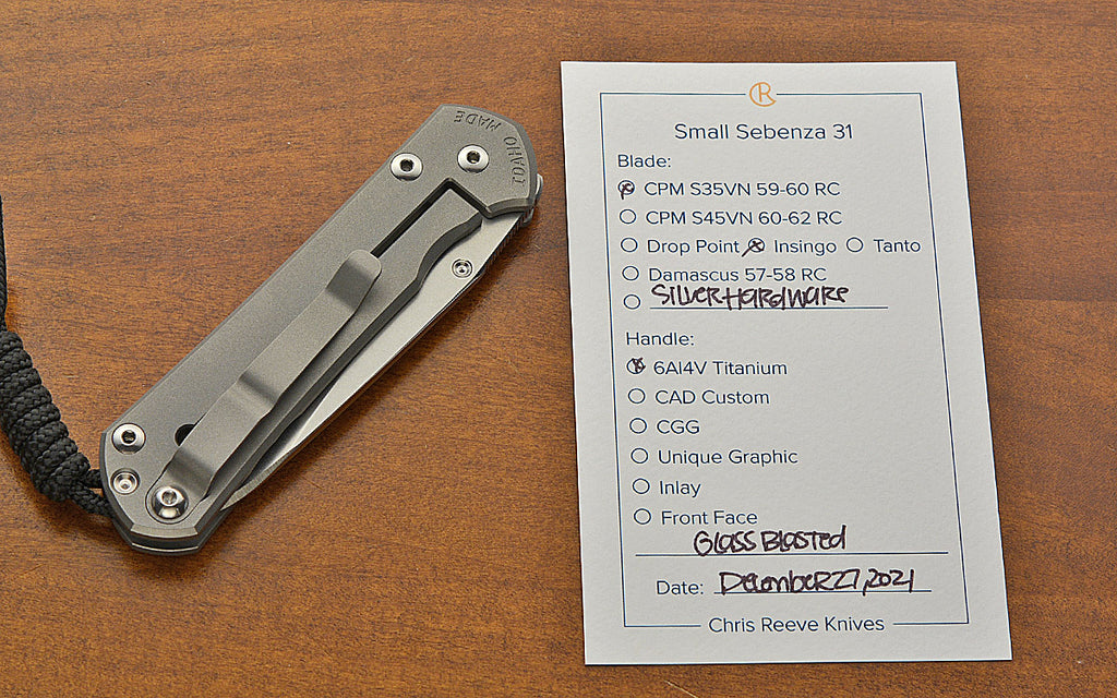 Pre-Owned Sprint Run Small Sebenza 31 Plain Insingo S35VN