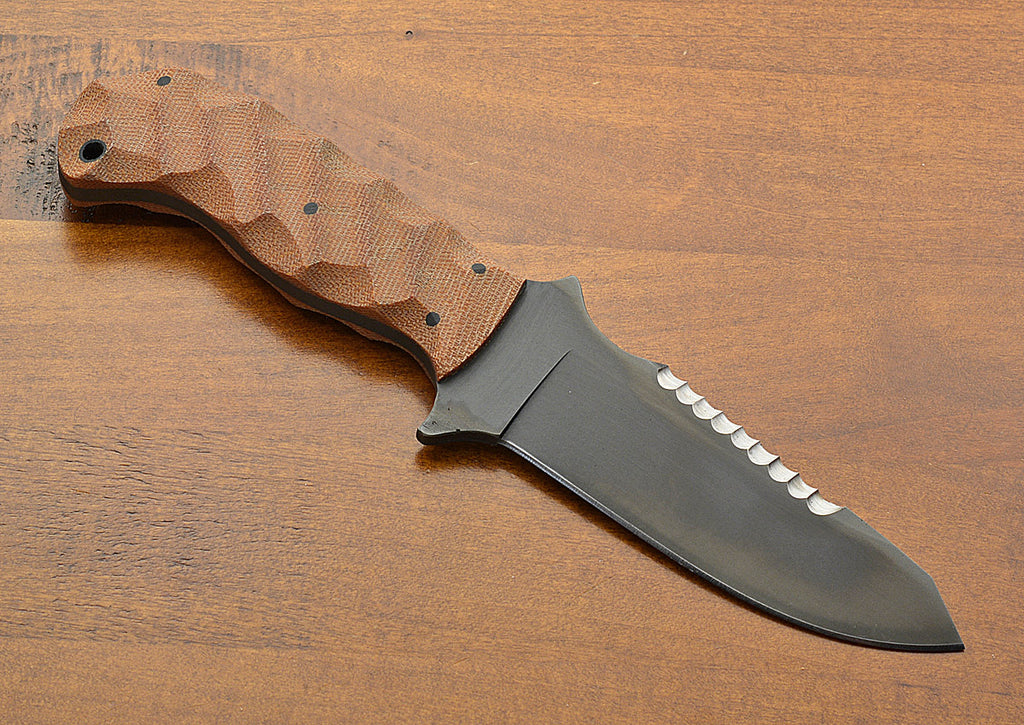 Utility Knife - Sculpted Tan Micarta
