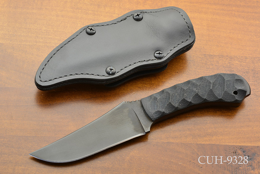 Crusher Belt Knife - Sculpted Black Micarta