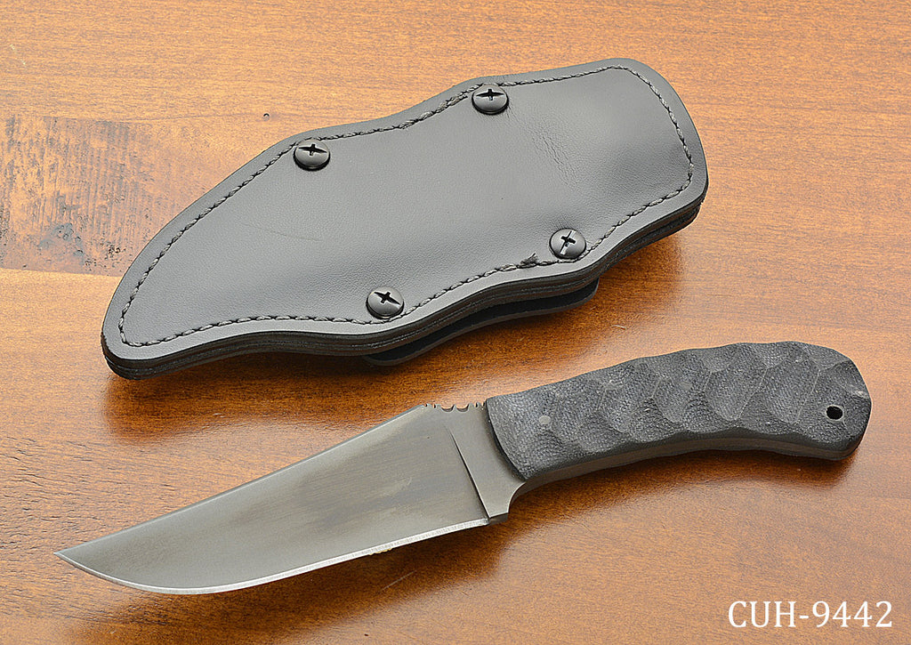 Belt Knife - Sculpted Black Micarta